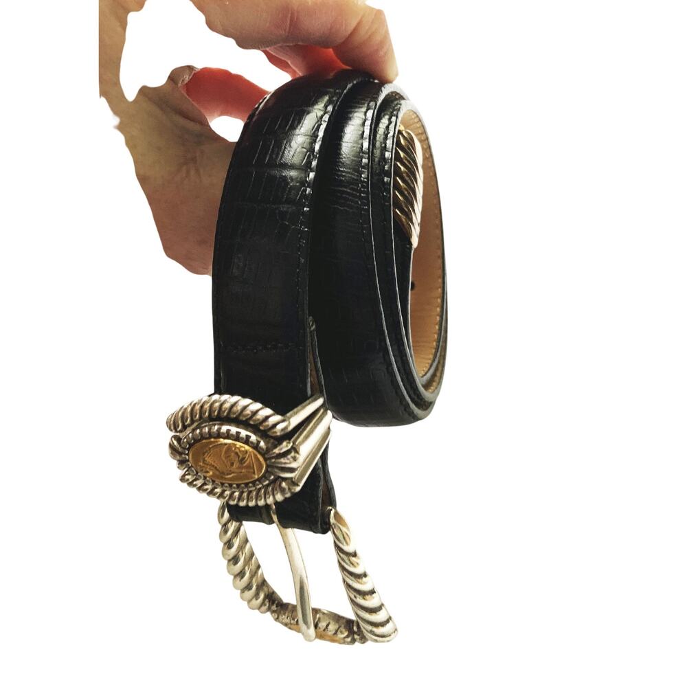 Brighton Museum Collection Greco-Roman Dark Brown Leather Belt Size M Z38